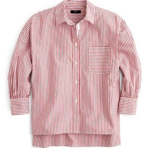 J. Crew oversized Poplin shirt red stripe XL
